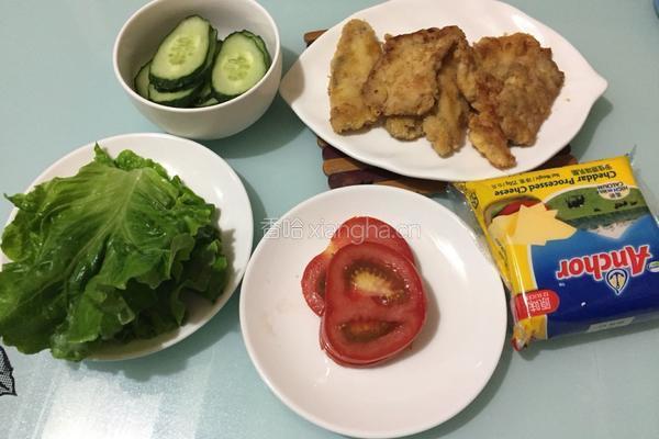 香酥鸡排芝士汉堡包的做法图解10