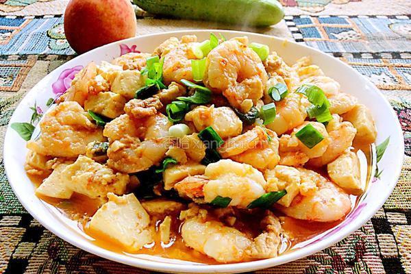 虾仁炒豆腐的做法图解8