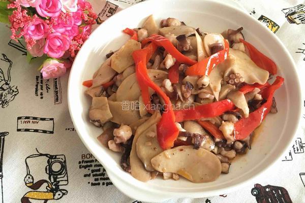 爆炒香辣鱿鱼杏鲍菇的做法图解5
