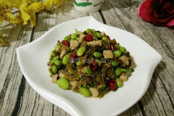 毛豆炒咸菜的做法图解12