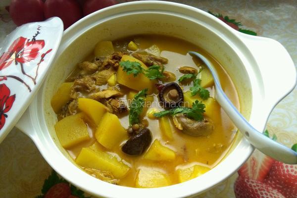 沙锅煲土豆块咖喱鸡汤的做法图解8