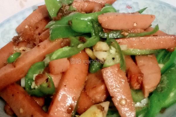 青椒炒火腿的做法图解7