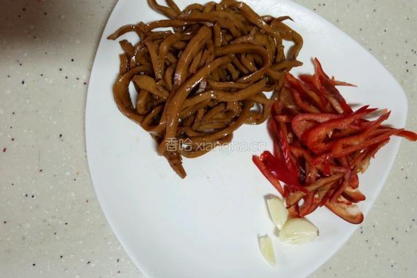 韭菜苔酱丝炒肉丝的做法图解2