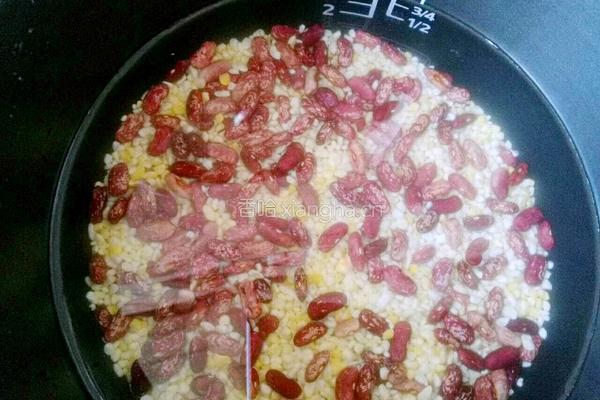 大米碴子焖豆饭的做法图解3