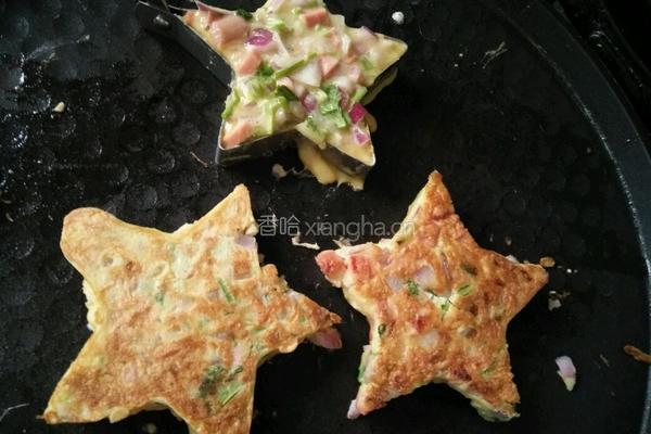 星星蛋饼（洋葱火腿）的做法图解9