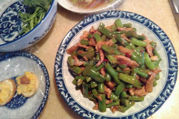 肉丝辣椒丝炒四季豆的做法图解8