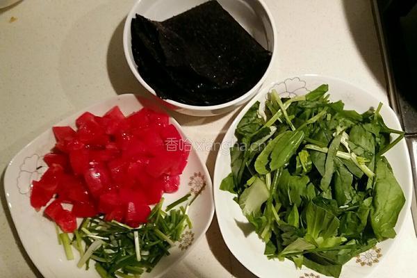 西红柿海苔汤的做法图解1