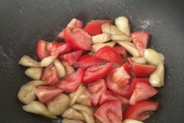 茄子炒西红柿的做法图解4