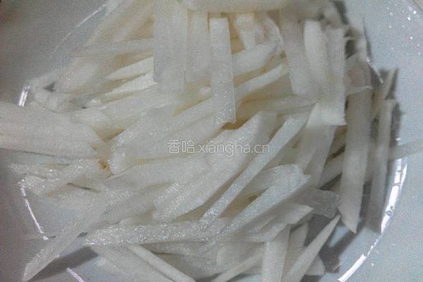 炒白萝卜丝的做法图解2