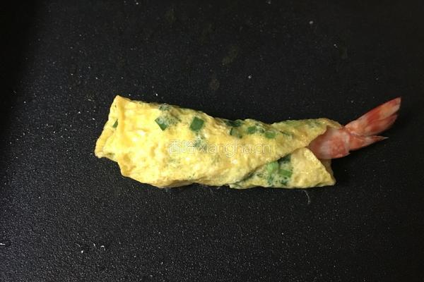韭菜鸡蛋煎大虾的做法图解6