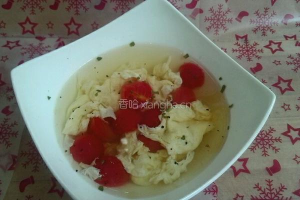 圣女果蛋花汤的做法图解8