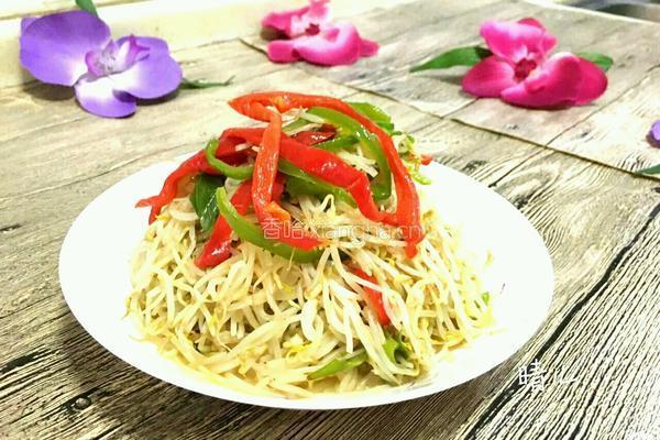 双椒绿豆芽的做法图解8