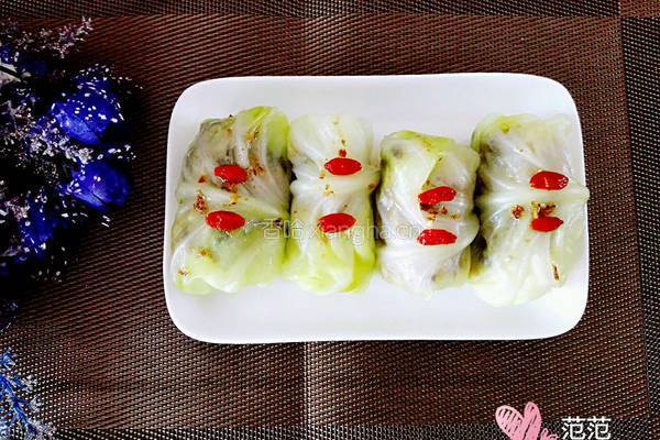 翡翠卷心菜包肉的做法图解18