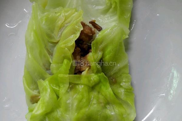 翡翠卷心菜包肉的做法图解16