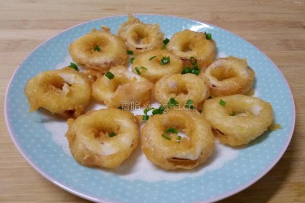 香酥鱿鱼甜甜圈的做法图解7