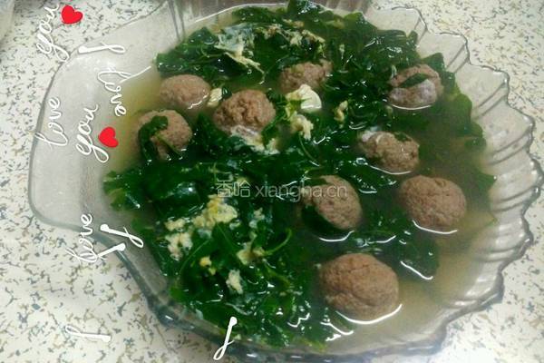 牛肉丸枸杞菜鸡蛋汤的做法图解6