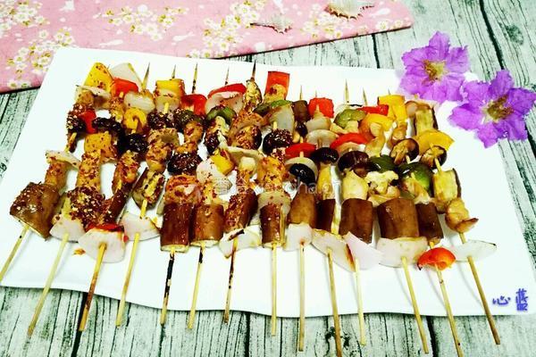 电烤箱版蔬菜鸡肉串的做法图解9