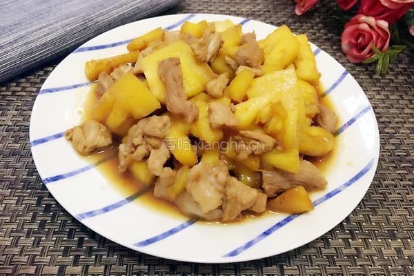 菠萝炒肉的做法图解6