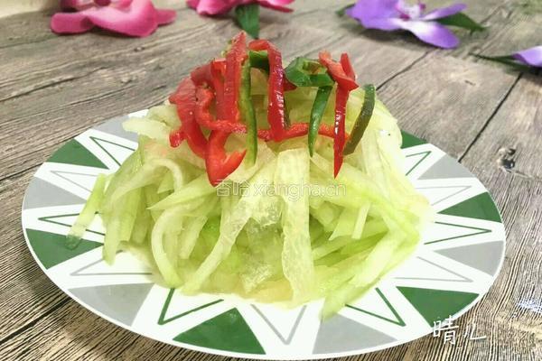 双椒拌西瓜皮的做法图解6