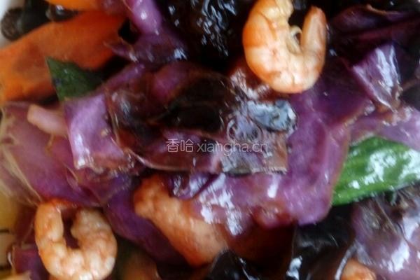 虾仁炒紫甘蓝的做法图解9