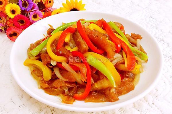 彩椒炒牛蹄筋的做法图解9