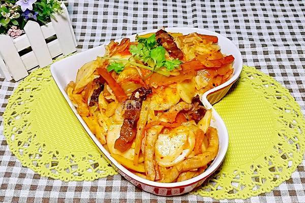 卷心菜泡菜炒年糕的做法图解13