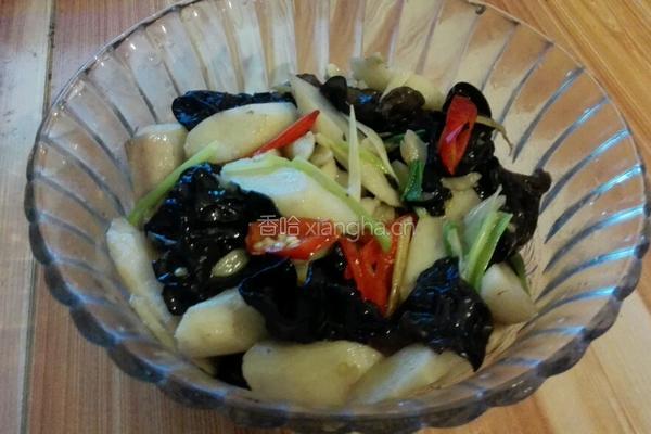 黑木耳炒山药的做法图解6