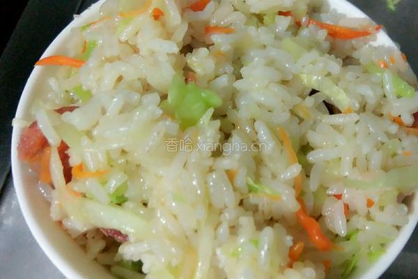 卷心菜炒饭的做法图解9