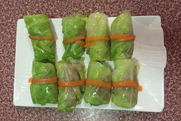 翡翠卷心菜卷的做法图解15