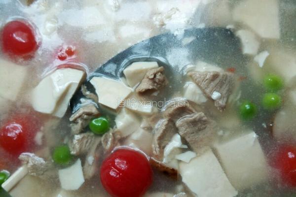五彩豆腐羹的做法图解7