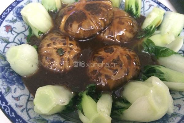 ，碧绿菜胆扒花菇。的做法图解8