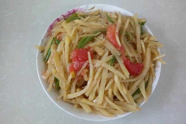 青椒番茄土豆丝的做法图解5