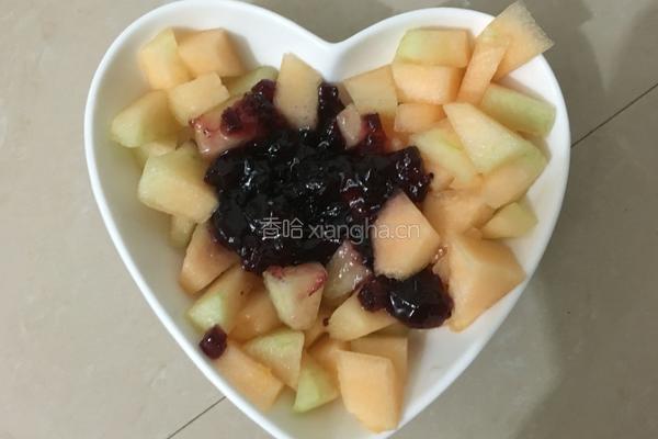 哈密瓜蓝莓果酱的做法图解4