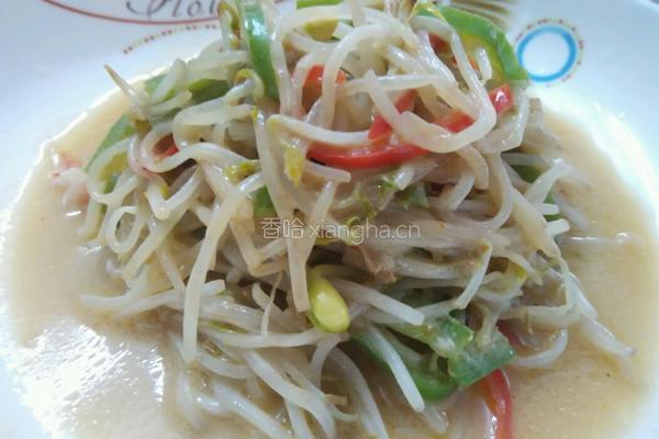 椒丝腐乳炒豆芽的做法图解7