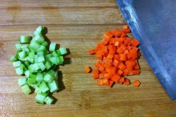 卷心菜肉末炒饭的做法图解3