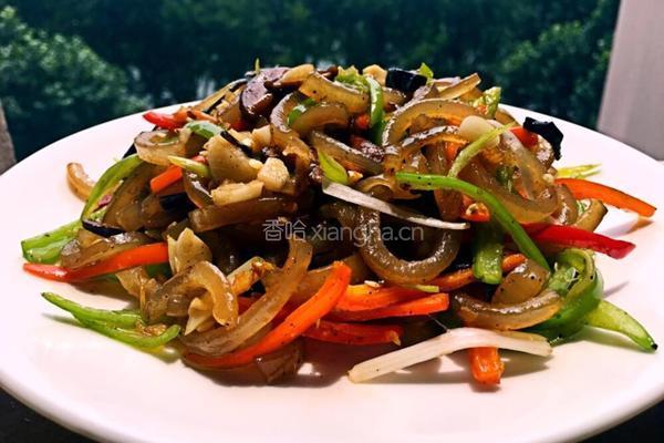 彩椒炒肉皮的做法图解10