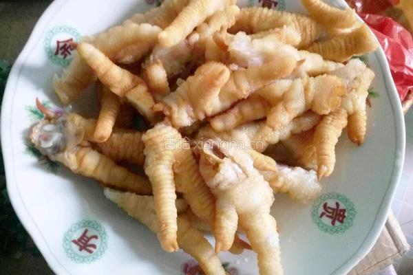 葱花炒凤爪的做法图解3