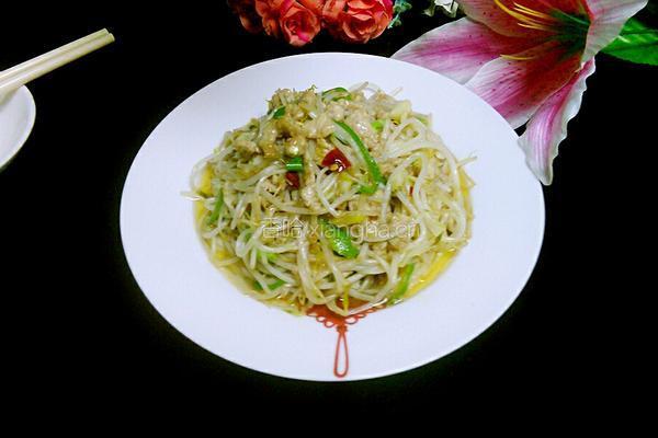 绿豆芽炒肉丝的做法图解14