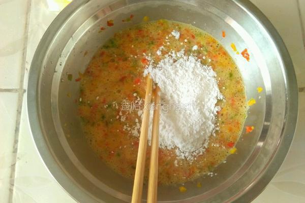 彩椒鸡蛋饼的做法图解2
