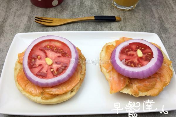 烟熏鲑鱼贝果三明治的做法图解6