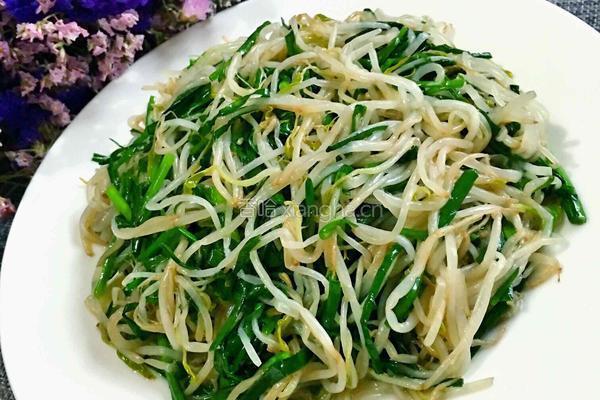 韭菜炒绿豆芽的做法图解7