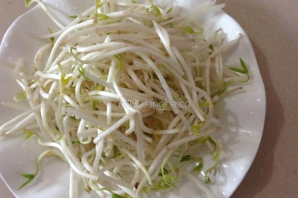 绿豆芽炒韭菜的做法图解1