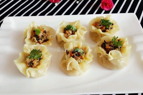 开口烧麦～胡萝卜木耳鲜肉馅的做法图解18