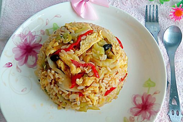 卷心菜老干妈炒饭的做法图解9
