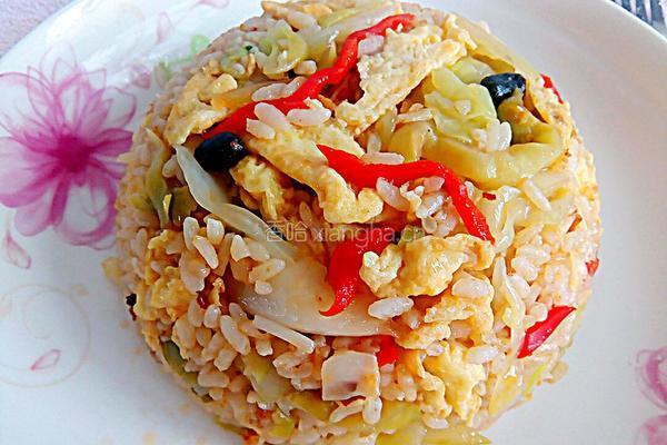 卷心菜老干妈炒饭的做法图解10