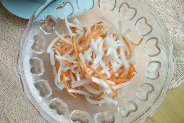 白萝卜丝版老虎菜的做法图解3