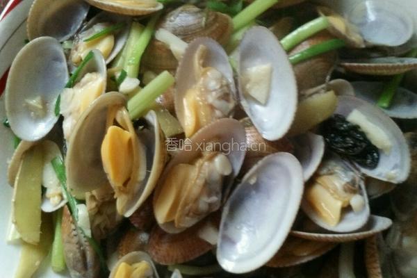 蒜香炒贝壳的做法图解4