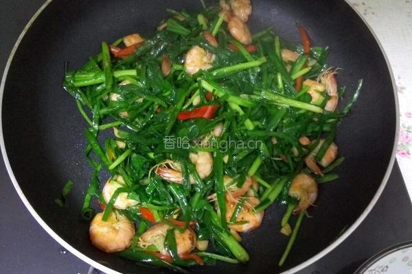 韭菜炒虾的做法图解4