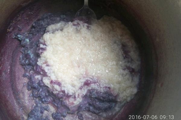 紫薯 甜酒鸡蛋 粥的做法图解6