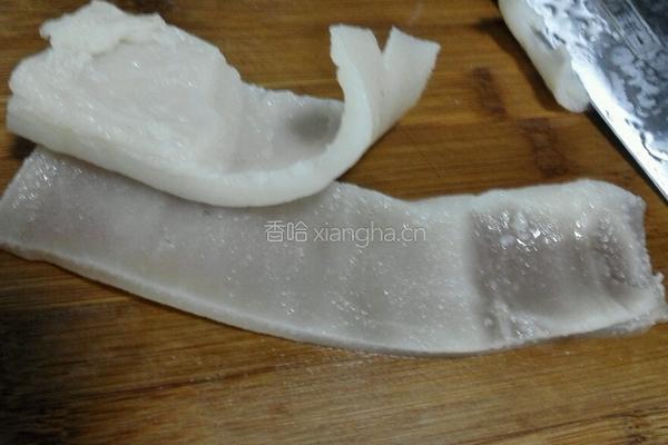 彩椒炒猪皮的做法图解4